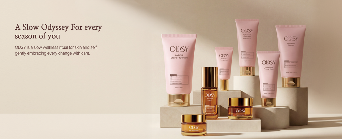 A Slow Odyssey For every season of you  ODSY is a slow wellness ritual for skin and self, gently embracing every change with care.